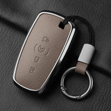Metal and leather car key case cover for Lincoln Continental Navigator