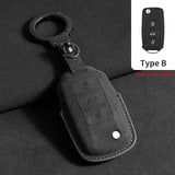 Suede Car Remote Key Case Cover for Volkswagen Golf