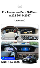 24.6-inch Dual Screen Android Multimedia for Mercedes S-Class 2014-2017 Android Head Unit Aotsr