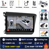 2K Android 15 Multimedia Head Unit for Honda Civic 2012-2015