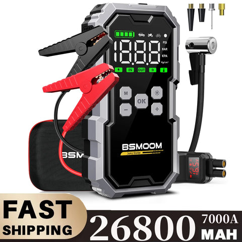 150PSI Air Pump Car Battery Emergency Boosters 7000A/1500A PEAK Car Jump Starter Power Bank Portable Starting Device Car Star
