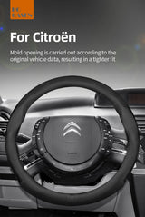 Ultra-Thin Leather Steering Wheel Cover for Citroen Car Interior Accessory Hocasen