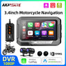 3.4" Motorcycle GPS Monitor with Wireless CarPlay