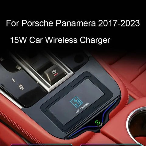 15W Wireless Charger Panel For Porsche Panamera 2017-2023 Car Interior Accessory LINGLUYANG