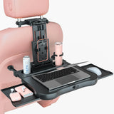 Expandable Car Backseat Desk for Laptop & Dining, with Non-Slip Pad & Device Holder, Adjustable, Foldable Car Interior Access