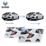 LED Tail Lights Smoked for Honda Civic 2018-2021 LED Tail Light Vland