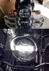 Black 5.75Inch Motorcycle Projector Led Headlight 5.75" H4 Headlamp With DRL For Harley Bike For Sportsters XL XG XR VRSCD Dyna