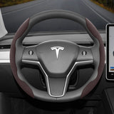 Anti-Slip Suede Steering Wheel Cover for Tesla 2024