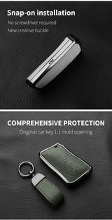 Aluminum Alloy Goatskin Car Key Case Cover For Lexus