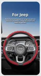 Jeep Breathable Wavy Leather Steering Wheel Cover Car Interior Accessory Hocasen