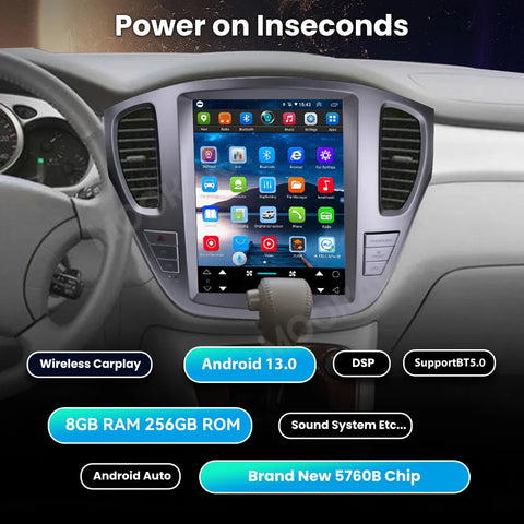 9.7-inch Vertical Android Head Unit for Toyota Highlander Android Head Unit Aotsr
