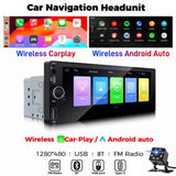 6.86-inch Wireless CarPlay Android Auto 1-Din Stereo Head Unit