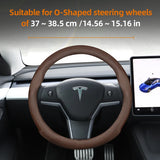 Ultra-Thin Leather Steering Cover for Tesla 2024
