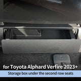 for Toyota Alphard Verfire 40 Series 2023 2024 Underseat Storage Box TPE Car Second Row Seat Lower Tray Organizer Accessories