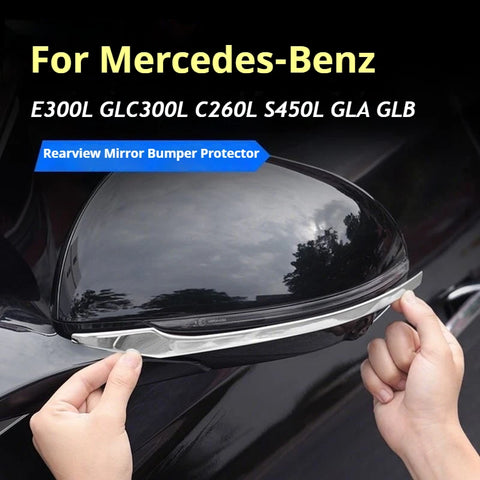 Rearview Mirror Anti Collision Trim Strip Decoration for Mercedes Benz E300L, GLC300L, C260L, S450L, GLA, GLB Rearview Mirror