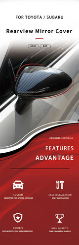 Carbon Mirror Covers for Toyota GR86 Subaru BRZ Car Interior Accessory GMUNI