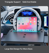 Carbon Fiber Design Auto Steering Wheel Tray Multipurpose Adjustable Car Table with Drawer and Anti-Slip Protective Adhesive