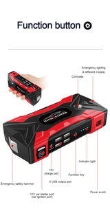 Minus Two Portable Car Jump Starter 1000A with Air Pump Power Bank and Emergency Starting Booster