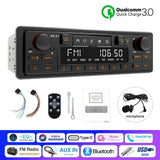 Retro Style 1Din MP3 Radio Bluetooth 5.1 EQ Fast Charge