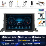 2K QLED Android 15 Multimedia Head Unit for Toyota Highlander 2013-2018