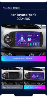 Android 13 Multimedia Player with CarPlay for Toyota Yaris