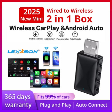 Wireless CarPlay and Android Auto Adapter for Universal Vehicles CarPlay Adapter LEXXSON