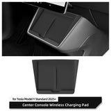 For Tesla Model Y Standard RWD 2026 2025 Center Console Wireless Charging Anti-Slip Pad Silicone Phone Anti Dirt Pad