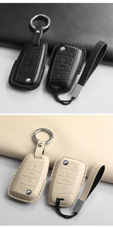 PU Leather Key Case Cover for VW Tiguan T-Cross