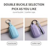 Leather Car Key Case Cover For DFSK DongFeng 580 F507 Aeolus AX7 GS PU Car Remote Key Bag Case Shell Protecter Keychain Holde