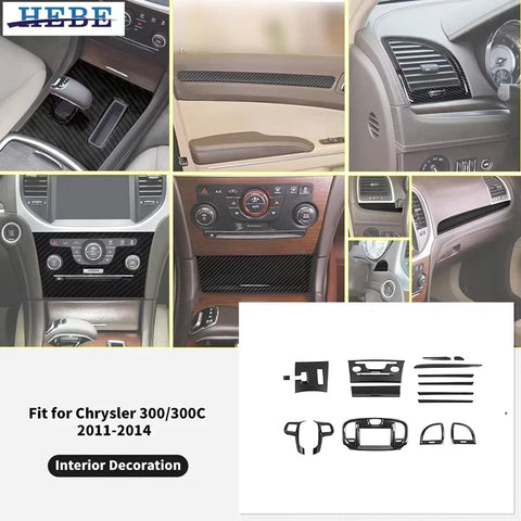 Carbon Fiber Interior Trim Kit for Chrysler 300 Car Interior Accessory HEBE