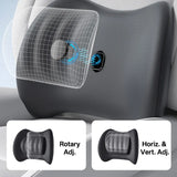 Ergonomic Car Neck Headrest & Lumbar Support Pillow Set, Adjustable Memory Foam Car Interior Accessory OEM