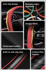 Perforated Leather Wheel Cover for Lancia Ypsilon Models Car Interior Accessory Hocasen