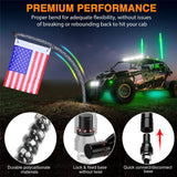 2ft 1/2 PCS RGB Spiral LED Whip Light for UTV ATV for Polaris RZR 800 900 1000 XP For Can-Am Maverick X3 APP Remote Control L