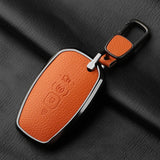 Aluminum Alloy Goatskin Car Key Case Cover For Lincoln Continental MKC MKZ MKX 2017 2018 2019 Navigator Nautilus keychain