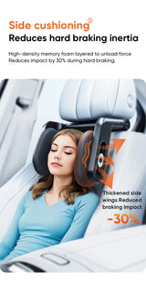 360° Adjustable Memory Foam Car Headrest Pillow Ice-silk Fabric for Kids & Adults Car Travel