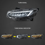 Chrome LED Reflection Headlights for Civic 10th Gen Car Interior Accessory Vland
