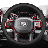 Ultra-Thin Breathable Leather Cover for Ram Pickup 1500 Car Interior Accessory Hocasen Punch Style Black