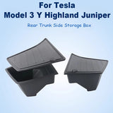 For Tesla Model 3 Y Highland Juniper Rear Trunk Side Storage Box Organizer TPE Car Rear Cargo Side Storage Bin Bucket Car Tru
