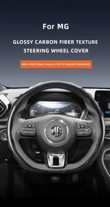 Carbon Fiber Texture Steering Wheel Cover for MG Models Car Interior Accessory Hocasen
