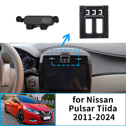 Wireless Charging Phone Mount for Nissan Pulsar Tiida 2011–2024 Car Phone Holder CATUSIKI