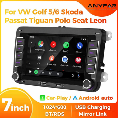 7 Inch HD Touchscreen Radio for Volkswagen Seat Skoda 2005-2015 Android Head Unit ANYFAR