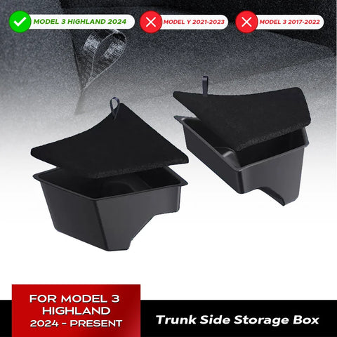 Rear Trunk Left Side Storage Box with Cover for Tesla Model 3 Highland 2024 Storage Box TEKSY