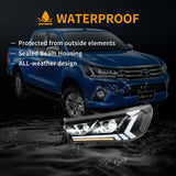 Dual Beam Projector Headlights for Hilux 2015-2020 LED Ambient Light VLAND