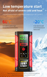 12V All-in-One Car Emergency Tool: 2000A Jump Starter, Portable Power Bank & LED Light Car Emergency Tool MINUS TWO