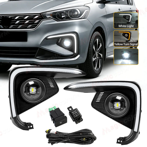 LED DRL Fog Lights for Suzuki Ertiga 2018-2020 Car Interior Accessory MAGIC COLORM DRL Fog Set White