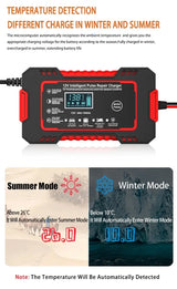 12-24V 6/8A Full Automatic Battery Charger Digital LCD Display Car Battery Chargers Power Puls Repair Chargers Wet Dry Lead Acid