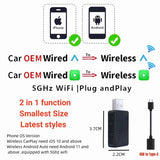 Wireless CarPlay and Android Auto 2-in-1 Adapter for Universal