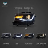 Projector RGB Headlights for Chevy Camaro 14-15 LED Ambient Light vland