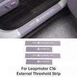 For Leapmotor C10 C16 Car Leather Door Sill Strip Welcome Pedal Anti Kick Pad Scratch-resistant Sticker Interior Accessories