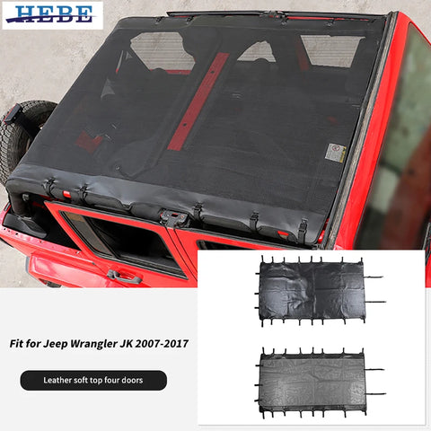 Mesh Roof Sunshade for Jeep Wrangler JK 4-Door 2007-2017 Car Interior Accessory HEBE